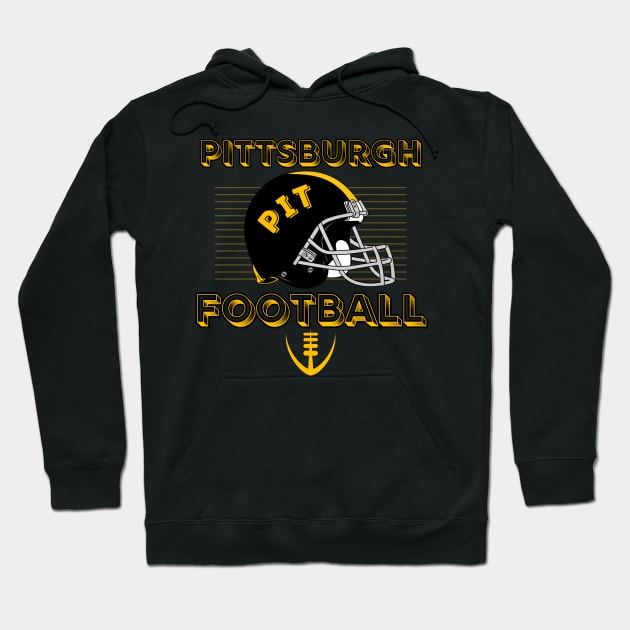 Pittsburgh Football Vintage Style Hoodie by Borcelle Vintage Apparel 